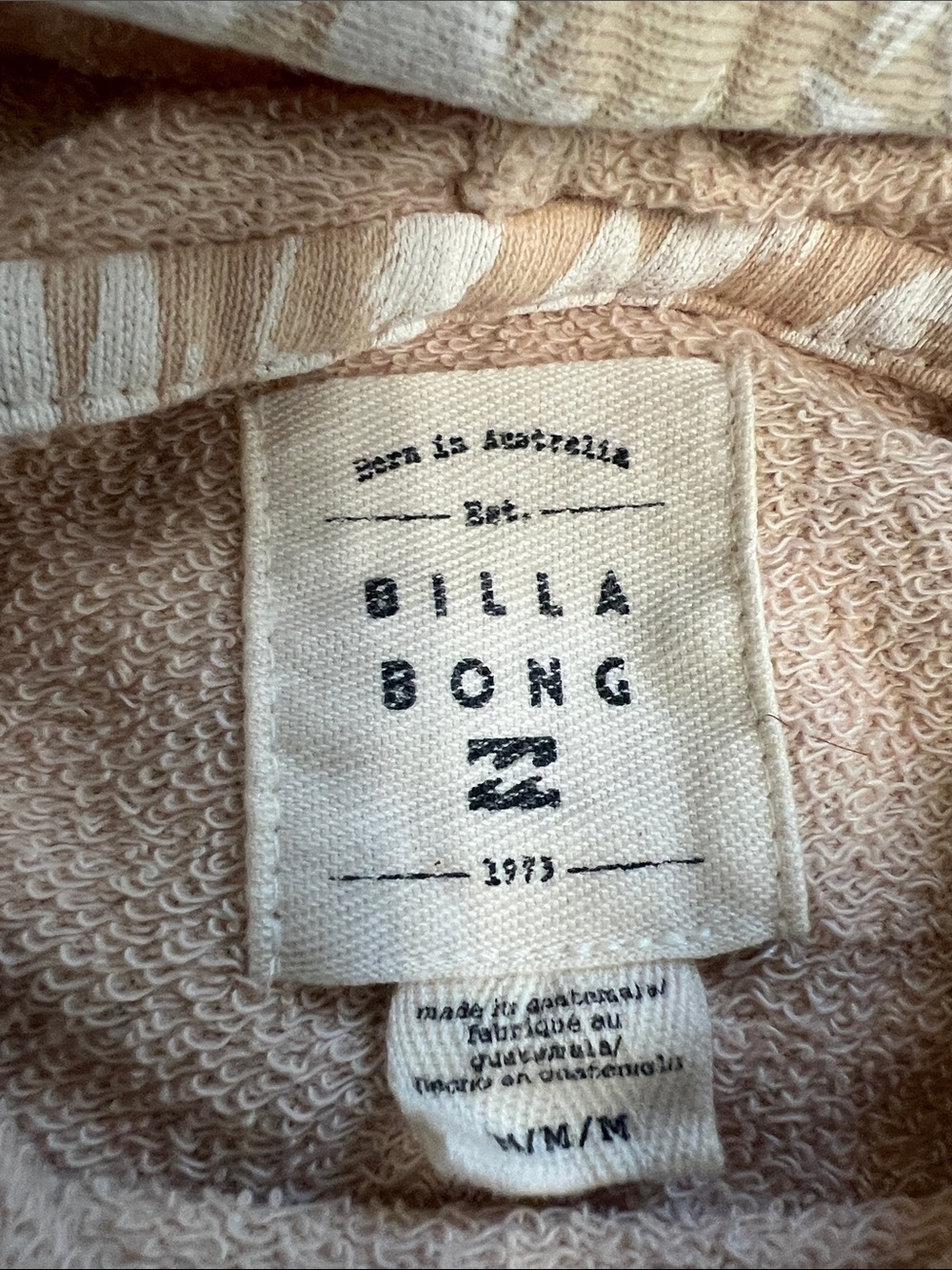 Billabong Beige and White Floral Pullover Hoodie - Picture 3 of 4
